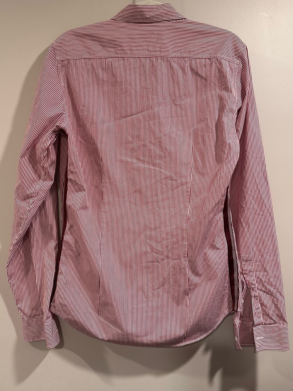 Gucci Red & White Stripe Button Shirt Side Stripe Skinny Fit Size 40 - 15 3/4 - Picture 8 of 16